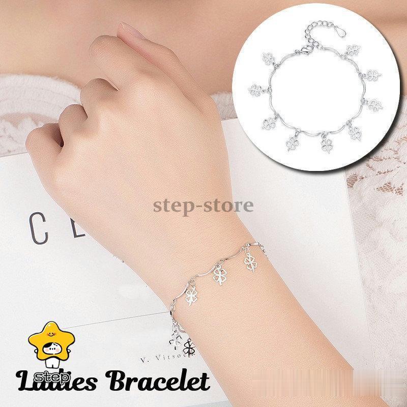 ブレスレット アクセサリー レディース 女性用 ファッション小物 四葉のクローバー モチーフ 清楚 おしゃれ かわいい プレゼント ギフト 誕生日 記