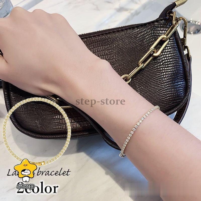 ブレスレット レディース 女性用 アクセサリー ラインストーン キラキラ おしゃれ 可愛い シンプル 華..