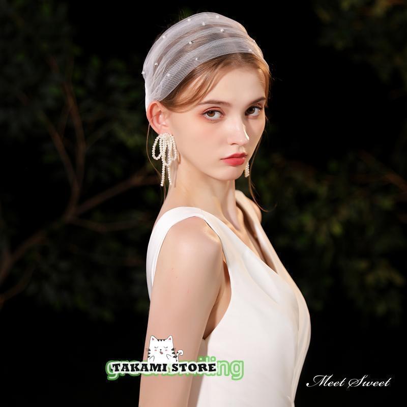 ウェディングベール ヘアバンド ヘッドドレス ヘアアクセサリー バードケージベー...