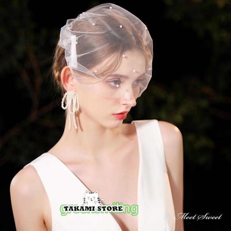 ウェディングベール ヘアバンド ヘッドドレス ヘアアクセサリー バードケージベー...