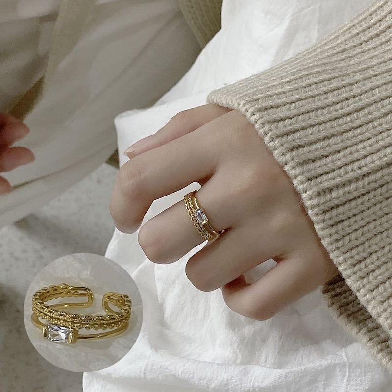 リング 指輪 レディース 女性 婦人 アクセサリー シルバー925 ラインストーン 2連風 おしゃれ 上品 プレゼント ギフト
