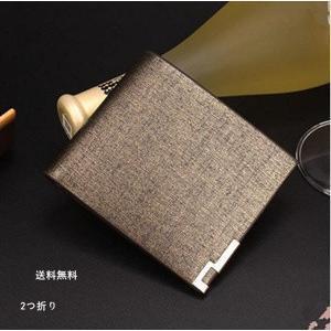 M - 財布 2つ折り メンズ 短財布 折財布 小型 薄い 軽量 無地 PU ビジネス シンプル スムース ギフト プレゼント 父の日 サイフ さいふ