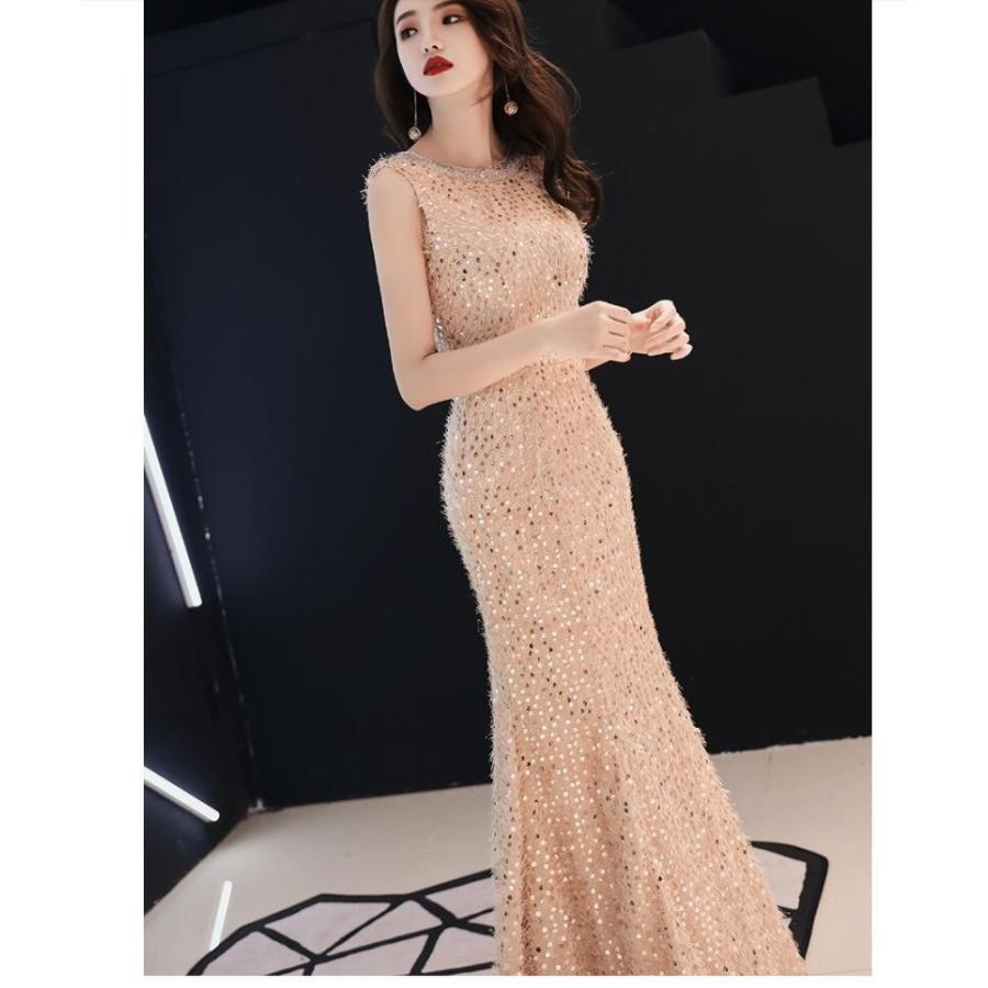 ニャンワークショップのロング丈 ウエディングドレス パーティードレス 結婚式ワンピース マーメイドドレス 30代40代 お呼ばれ 食事会 二次会 披露宴 卒業式 成人式 謝恩会 洋服｜アングル2