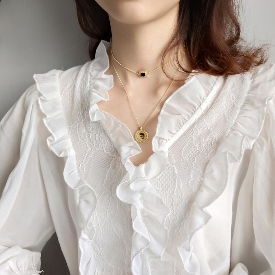 ニャンワークショップのネックレス レディース 女性 アクセサリー ファッション小物 まる サークル 円 ペンダント ロゴいり チェーン ラウンド型 シンプル おしゃれ かわ｜アングル2