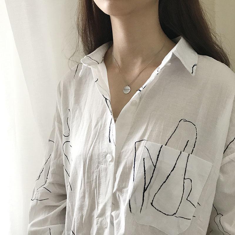 ニャンワークショップのネックレス レディース アクセサリー チェーン プレート サークル ロゴ おしゃれ かわいい シルバー925 上品 お出かけ シンプル プレゼント ギ｜アングル2