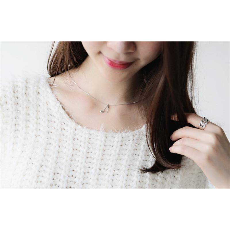 ネックレス ペンダント レディース アクセサリー ジュエリー ブロックチェーン 細見 華奢 音符 メタル シルバーカラー 可愛い かわいい おしゃれ