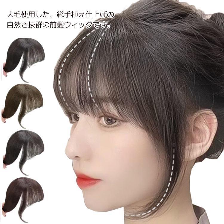 3D構造 かつら 簡単 ブラウン ポイントウィッグ ウィッグ シースルーバング 白髪隠し 前髪ウィッグ 人毛 つむじ付き 部分ウィッグ ブラック 手