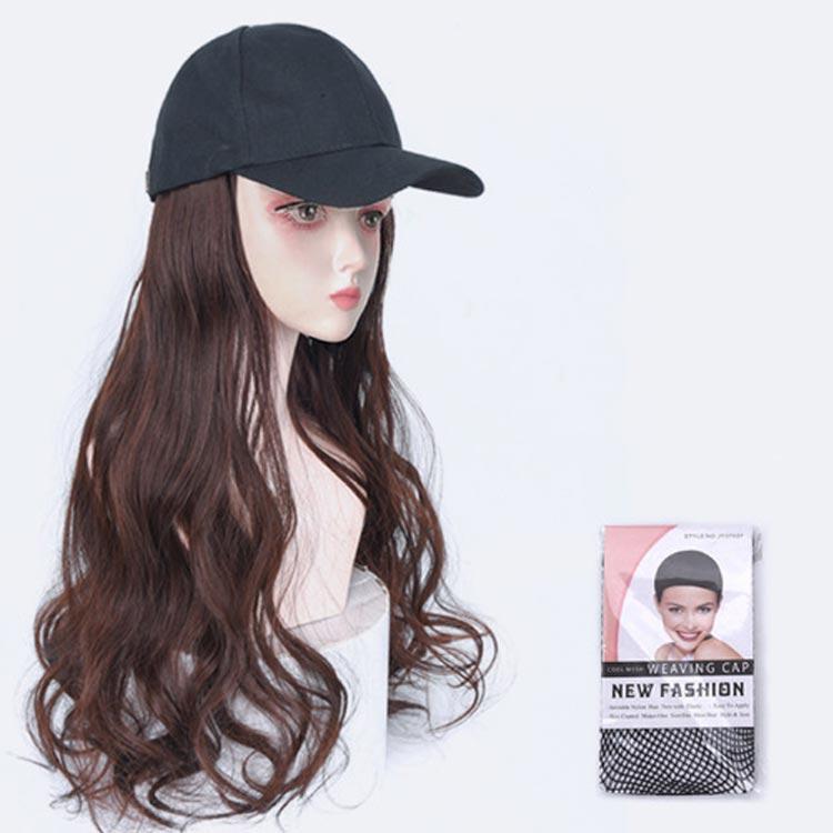 ニャンワークショップの女性用 髪付き帽子 ウィッグ レディース 帽子付きウィッグ ロング 巻き髪 キャップウィッグ 自然 かつら 帽子一体型 小顔効果 ウィッグハット 簡単｜アングル2