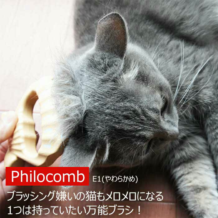 猫 ブラシ ピロコーム E1 やわらかめ キャットブラシ Philocomb 櫛 猫ブラシ 嫌がる 短毛種 長毛種 猫用品 猫グッズ ペット ペットグッズ おすすめ 人気 おしゃれ ねこ 猫 ネコ スコティッシュフォールド アメリカンショートヘア ニャンクスストア 猫の日 ネコの日