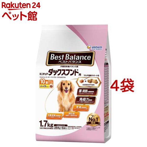 Rakuten - ベストバランス ミニチュア・ダックスフンド用 10歳以上用 ふっくら(1.7kg*4袋セット)【ベストバランス】