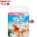 マナーウェア 女の子用 S ベージュチェック・デニム 犬用 おむつ ユニチャーム(36枚入*4袋)【d_ucd】【マナーウェア】