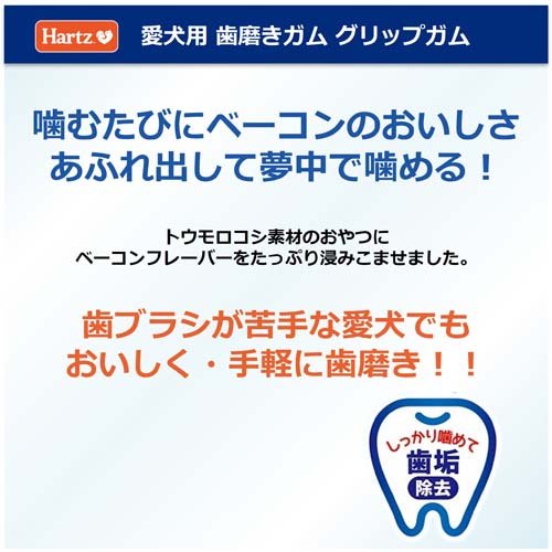 ハーツ グリップガム L ベーコン味(2本入*2セット)【Hartz(ハーツ)】