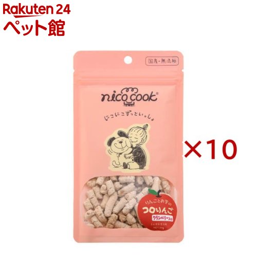 お店TOP＞犬用品＞犬のおやつ・サプリメント＞犬のその他おやつ＞nico cook コロりんご クランベリー入り 犬用 (50g×10セット)【nico cook コロりんご クランベリー入り 犬用の商品詳細】●国産ふじりんごの果肉と、じっくりと焼き上げ甘さをたっぷり引き出した国産さつまいも、果肉たっぷりのクランベリージュースをまぜまぜ。仕上げに角切りにしたさつまいもを加えギュッと固めることで歯触りも楽しいトリーツが完成しました。●クランベリーに含まれる特有のポリフェノールやキナ酸が下部尿路の健康維持をサポートします。【品名・名称】間食(犬用)【nico cook コロりんご クランベリー入り 犬用の原材料】りんご、じゃがいも、クランベリー、さつまいも【栄養成分】粗たんぱく質：6.0％以上、粗脂肪：1.0％以上、粗繊維：3.0％以下、粗灰分：3.5％以下、水分：11.0％以下、代謝エネルギー：245kcal／100g【アレルギー物質】記載なし【注意事項】・直射日光や高温多湿な場所を避けて常温で保管して下さい。・開封後はお早めに与えて下さい。【ブランド】nicocook(ニコクック)【発売元、製造元、輸入元又は販売元】マルカイコーポレーション※説明文は単品の内容です。商品に関するお電話でのお問合せは、下記までお願いいたします。ZIPPO(ジッポ)製品：06-6443-0072その他：06-6443-0075リニューアルに伴い、パッケージ・内容等予告なく変更する場合がございます。予めご了承ください。・単品JAN：4979142215077マルカイコーポレーション550-0003 大阪府大阪市西区京町堀1-18-5 ※お問合せ番号は商品詳細参照広告文責：楽天グループ株式会社電話：050-5306-1825[犬用品/ブランド：nicocook(ニコクック)/]
