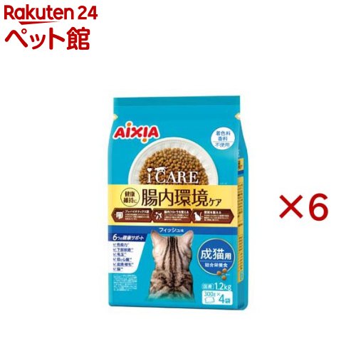 Rakuten - i CARE キャットドライ フィッシュ味(1200g×6セット)【i CARE(アイケア)】