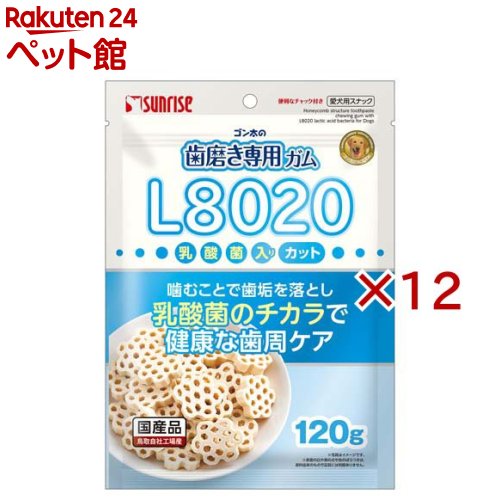ゴン太の歯磨き専用ガム L8020乳酸菌入り カット(120g×12セット)【ゴン太】