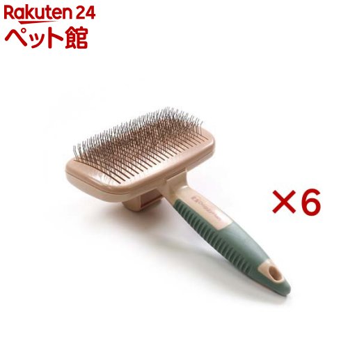 ペット美容室 掃除機能付きクッションスリッカーブラシ(6セット)