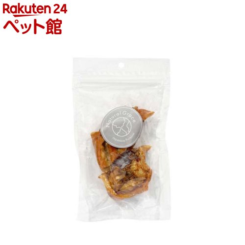 お店TOP＞犬用品＞犬のおやつ・サプリメント＞犬のジャーキー・ガム・骨＞ソフトジャーキー＞ナチュラルグレイス 豚耳根元 (2個入)【ナチュラルグレイス 豚耳根元の商品詳細】●ゴリゴリ噛むためのハードおやつ●無添加(保存料／香料 不使用)・無着色(着色料 不使用)にこだわり、素材そのものの風味をお楽しみいただけるよう丁寧に作ったおやつです。●なかなかお目にかかることの少ない部位、豚耳は皮と軟骨からできているため、コラーゲン・ビタミンE・カルシウムが含まれます。その耳の肉厚な根元部分を丁寧に処理し、適温でじっくり焼き上げました。●とにかく硬いものをガジガジしたい子向けのおやつです。大型犬〜中型犬で、顎の強いワンちゃんでも食べ応え十分、長持ちするおやつです。●噛みたい欲求が強いワンちゃんのストレス解消にもおすすめです。【ナチュラルグレイス 豚耳根元の原材料】豚【栄養成分】粗タンパク質：65.0％以上、粗脂肪：15.0％以上、粗繊維質：1.0％以下、粗灰分：3.0％以下、水分：10.0％以下、代謝エネルギー：380kcal／100g【注意事項】・本製品は間食用です。給与量目安を参考に必ず飼い主様の目の届く範囲内で与えてください。・小型犬や歯が弱いワンちゃんの場合、細かくちぎってから与えてください。堅くて食べにくい場合、お湯や水等で少しふやかしてから与えてください。・開封後は直射日光や高温多湿の場所を避け早めに与えてください。・天然素材の特性及び製造工程上、大きさや色合いに多少のばらつきが生じることがありますが、品質には問題ありません。★1日あたりの給与量目安・(体重)〜5kg：(数量)5g程度・(体重)5〜10kg：(数量)10g程度・(体重)10〜20kg：(数量)15g程度・(体重)20kg〜：(数量)20g程度【発売元、製造元、輸入元又は販売元】ルークランリニューアルに伴い、パッケージ・内容等予告なく変更する場合がございます。予めご了承ください。ルークラン267-0067 千葉市緑区あすみが丘東1-13-12043-205-1024広告文責：楽天グループ株式会社電話：050-5306-1825[犬用品]