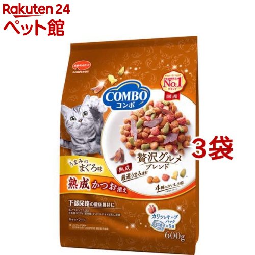 コンボ キャット まぐろ味・熟成かつお添え(600g*3袋セット)