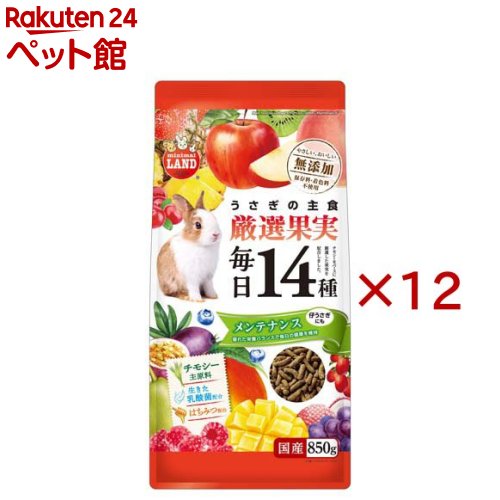 うさぎの毎日14種 厳選果実 メンテナンス(850g×12セット)【ミニマルランド】