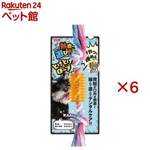 お店TOP＞犬用品＞犬のおもちゃ・しつけ＞犬のラバートーイ＞熱血遊び隊！とげとげ＆ロープ (6セット)【熱血遊び隊！とげとげ＆ロープの商品詳細】●噛んでストレス発散！熱血遊び隊！シリーズ・「YEAH！ASOBITAI！！！」を合言葉に、愛犬の「遊びたい」本能を刺激する、楽しくて丈夫なロープ＆TPR素材のおもちゃシリーズです。●おやつを挟める！知育要素で楽しさアップ・ロープとTPRパーツのすき間に、愛犬が好む小粒のおやつを挟むことができます。・遊びながらおやつを探すことで、飽きずに長く遊べます。●耐久性に優れたTPR素材＆コットンロープ・噛み心地がクセになるTPR素材と、引っ張り合いも楽しめるコットンロープ(綿)を組み合わせています。・高い耐久度でパワフルなワンちゃんにも対応します。●選べる3つの形状で愛犬の好みに対応・「ほね」「ボール」「とげとげ」の3タイプを展開。・噛むのが好きな子、追いかけるのが好きな子など、愛犬の性格に合わせて選べます。●遊びながらデンタルケアや運動不足解消をサポート・噛んで遊ぶことで、ストレス発散だけでなくデンタルケアや運動不足の解消に役立ちます。【発売元、製造元、輸入元又は販売元】マルカン※説明文は単品の内容です。リニューアルに伴い、パッケージ・内容等予告なく変更する場合がございます。予めご了承ください。・単品JAN：4906456587293マルカン532-0011 大阪市淀川区西中島7-1-26072-931-0345広告文責：楽天グループ株式会社電話：050-5306-1825[犬用品]