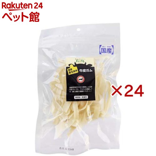 お店TOP＞犬用品＞犬のおやつ・サプリメント＞犬のその他おやつ＞First 牛皮ガム (80g×24セット)【First 牛皮ガムの商品詳細】●国産黒毛和牛のみを使用した天然牛皮ガムです。●クセになる美味しさで、歯と歯茎の健康をサポート！【First 牛皮ガムの原材料】牛皮【栄養成分】粗たん白質：80.0％以上、粗脂肪：5.3％以上、粗繊維：0.1％以下、粗灰分：2.4％以下、水分：15.8％以下、エネルギー：354kcal／100g【発売元、製造元、輸入元又は販売元】エースプロダクツ※説明文は単品の内容です。リニューアルに伴い、パッケージ・内容等予告なく変更する場合がございます。予めご了承ください。・単品JAN：4544012516761エースプロダクツ奈良県生駒市高山町7769-10743-70-1558広告文責：楽天グループ株式会社電話：050-5306-1825[犬用品]