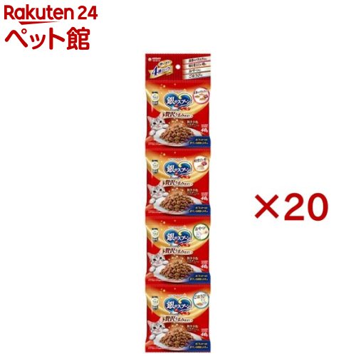 Domestic - 銀のスプーン 贅沢うまみ仕立て お魚づくし(4連パック×20セット(1パック40g))【dalc_ginnospoon】【銀のスプーン】[キャットフード]