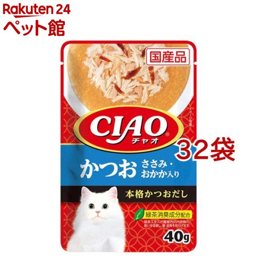 Ciao - いなば チャオ パウチ かつお ささみ・おかか入り(40g*32袋セット)【チャオシリーズ(CIAO)】