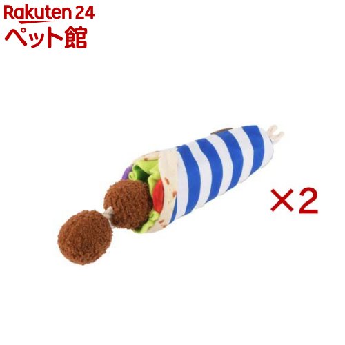 お店TOP＞犬用品＞犬のおもちゃ・しつけ＞犬のぬいぐるみ＞プレイ インターナショナルクラシック ファラフェルラップ (2セット)【プレイ インターナショナルクラシック ファラフェルラップの商品詳細】●遊び心をくすぐるフレーバーがいっぱい。●滑りやすいロープに付いた2つのキュッキュッと鳴るファラフェルボール、カシャカシャ音のする野菜の層、そしておやつを隠せるスペースを備えたこのぬいぐるみのおもちゃは、世界中の冒険を愛するワンちゃんに、引っ張ったり、ひねったり、キュッキュッと鳴らしたりと、無限の楽しさを提供します。【規格概要】材質：素材：ベロア(ポリエステル100％)、オリジナル再生ペットボトル繊維寸法：12.2×29.5×8.4cm、122g【注意事項】・洗濯機で丸洗いが可能です。デリケートな商品のため、洗濯ネットをご使用になることをお勧めします。・お洗濯後は直射日光を避け、しっかりと乾燥させてください。・誤飲やいたずらを防ぐため飼い主様の目の届く場所で使用し、壊れかけた場合は直ちに使用を中止し新しいものに交換してください。・このおもちゃは食べられません。また子供用おもちゃではありません。・おもちゃを投げて遊ぶときは、周囲の安全を十分に確認してください。【発売元、製造元、輸入元又は販売元】ルークラン※説明文は単品の内容です。リニューアルに伴い、パッケージ・内容等予告なく変更する場合がございます。予めご了承ください。・単品JAN：840279505017ルークラン267-0067 千葉市緑区あすみが丘東1-13-12043-205-1024広告文責：楽天グループ株式会社電話：050-5306-1825[犬用品]
