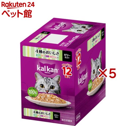 カルカン パウチ 4種おいしさ まぐろたい白身ほたてだし キャット ウェットフード(12袋入×5セット(1袋60g))【カルカン パウチ】[キャットフード ウェットフード]