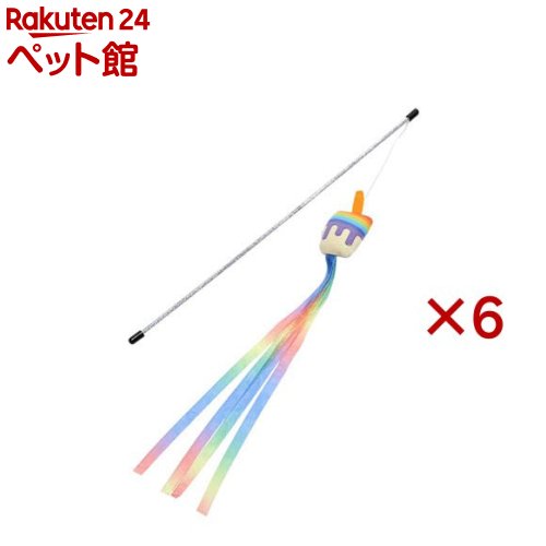 お店TOP＞猫用品＞猫のおもちゃ・しつけ＞猫じゃらし＞ループロッディーズ レインボーキャンディ (6セット)【ループロッディーズ レインボーキャンディの商品詳細】●「ループ ロッディーズ」は、猫好きが考えた、猫と猫オーナーのための猫じゃらし系コミュニケーションおもちゃです。●毎日楽しく遊んで欲しいデイリートイ・シリーズになっています。●「ロッディーズ レインボー」は、レインボーカラーのマスコットが紐で繋った猫じゃらしです。●マスコットはキャットニップ入りで、レインボーカラーのオーガンジーのリボンが付いています。●持ち手部分は、透明の筒状のロッド(棒)にシルバーのキラキラしたモールが入っています。●ハーブの香りとヒラヒラのリボンに猫ちゃんも大はしゃぎ！【規格概要】・材質：ポリプロピレン、ポリエステル、キャットニップ ・ロッド：40cm・全長：100cm・重量：20g【注意事項】・本製品は猫用おもちゃです。本来の用途以外には使用しないでください。・誤飲やいたずらを防ぐため飼い主様の目の届く場所で使用し、壊れかけた場合は直ちに使用を中止し新しいものに交換してください。・飲み込んでも害のない素材を使用していますが、万一誤飲した時は獣医師に相談してください。・おもちゃを投げて遊ぶときは、周囲の安全を十分に確認してください。・幼児やペットの手の届かない場所に保管してください。【発売元、製造元、輸入元又は販売元】ルークラン※説明文は単品の内容です。リニューアルに伴い、パッケージ・内容等予告なく変更する場合がございます。予めご了承ください。・単品JAN：4582719340586ルークラン267-0067 千葉市緑区あすみが丘東1-13-12043-205-1024広告文責：楽天グループ株式会社電話：050-5306-1825[猫用品]