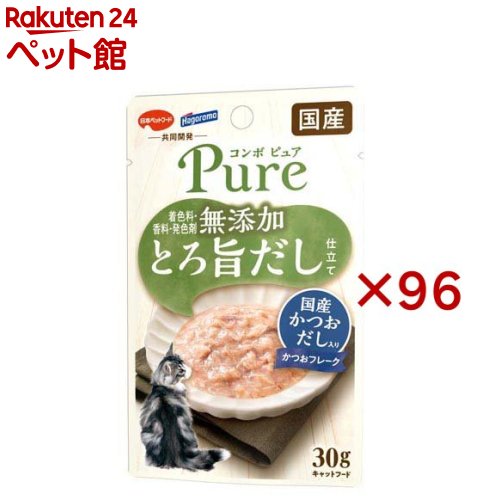 樂天商城 - コンボ ピュア キャット パウチ かつお 国産かつおだし入り(30g×96セット)【コンボピュアP】