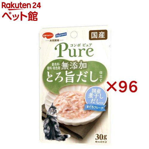 Rakuten - コンボ ピュア キャット パウチ まぐろ 国産煮干しだし入り(30g×96セット)【コンボピュアP】