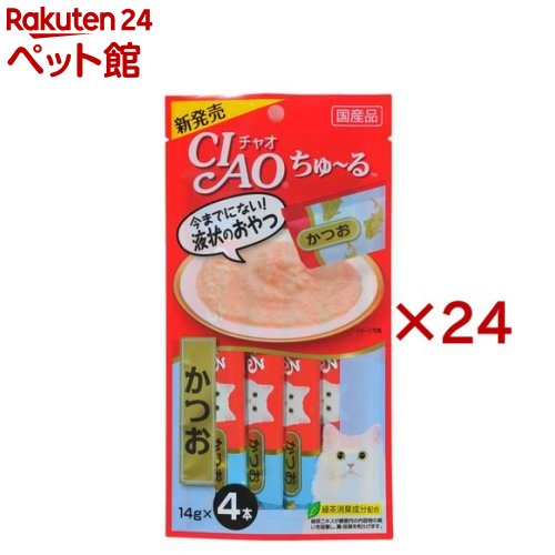 チャオ ちゅ〜る かつお(4本入×24セット(1本14g))【d_inaba】【ちゅ〜る】[ちゅーる]のサムネイル