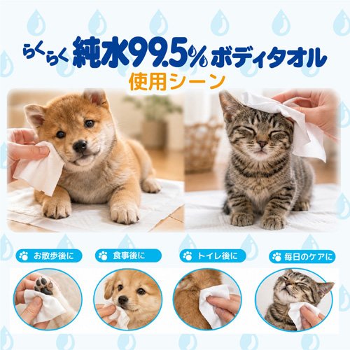 毎日キレイ らくらく純水99.5％ボディタオル(25枚入×24セット)【毎日キレイ らくら...