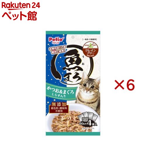 魚まろ かつお＆まぐろ しらす入り(4袋入×6セット(1袋60g))【ペティオ(Petio)】