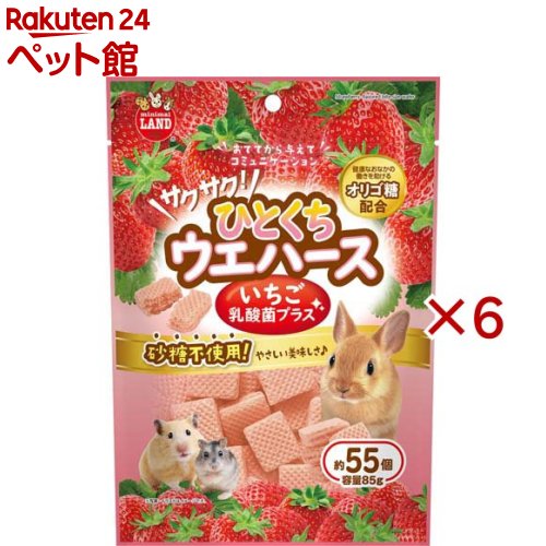 Rakuten - サクサク！ひとくちウエハース いちご 乳酸菌プラス(85g×6セット)【ミニマルランド】
