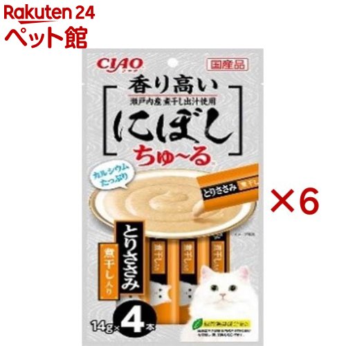 Rakuten - CIAOにぼしちゅ〜る とりささみ煮干入り(4本入×6セット(1本14g))