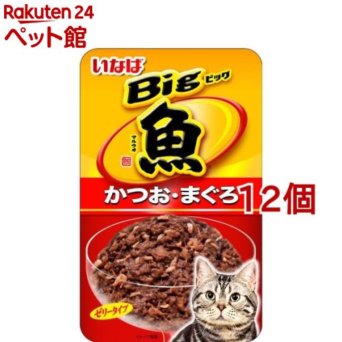 Rakuten - いなば Bigマルウオ かつおまぐろ(80g*12コセット)【いなば マルウオ】[キャットフード]