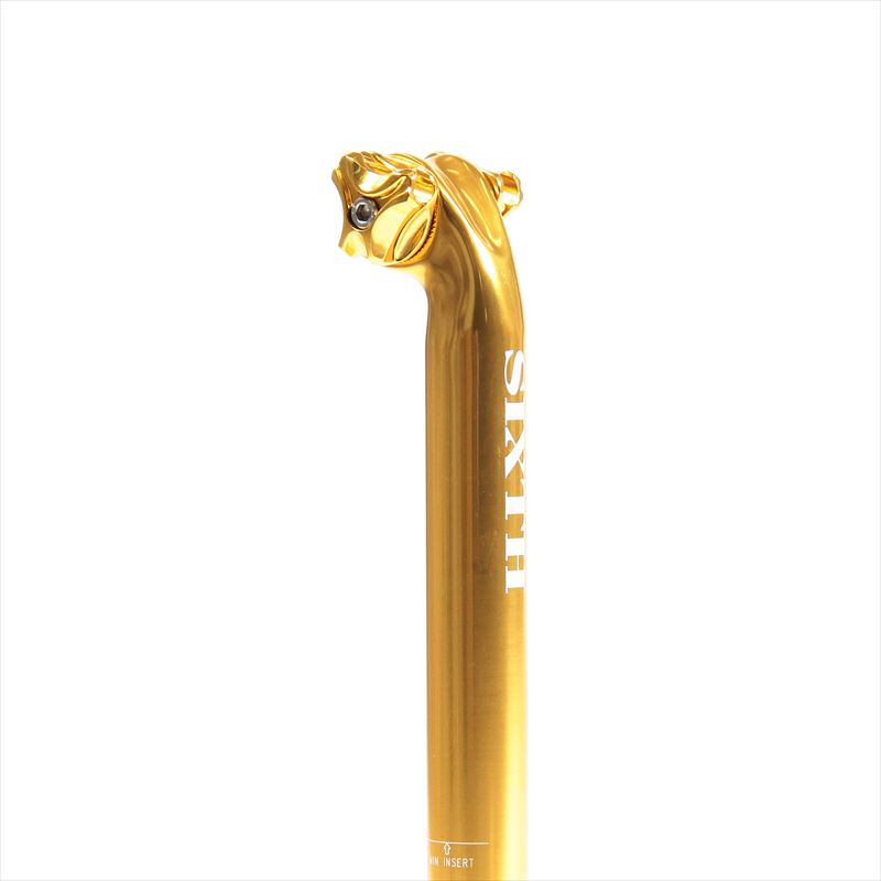 カラー アルミ シートポスト 31.6mm SIXTHcomponentsHorus Seat Post Gold( シックスコンポーネンツ ホルス シート ポスト ゴールド ) 31.6x280mmクロスバイク ロードバイク ピスト MTB ステンレス ボルト 軽量 パーツ 部品 カラー カスタム にも 最適