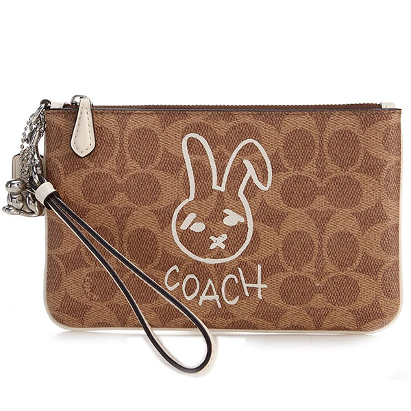 アクセサリーポーチ コーチ COACH ポーチ レディース 小物入れ リストレット 小銭入れ シグネチャー ウサギ 兎 【送料無料】 ブランド コーチ正規品販売店 直営アウトレット店より直輸入