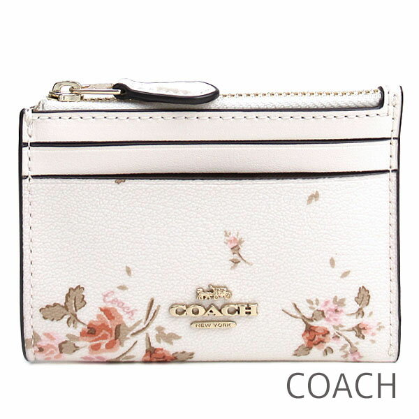 無料父の日ラッピング！ コーチ COACH 小銭入れ レディース 定期入れ パスケース カードケース IDケース コインケース キーケース 花柄 バラ 薔薇 花束 【送料無料（ネコポス メール便）】 ブランド コーチ正規品販売店 直営アウトレット店より直輸入