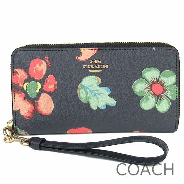 コーチ COACH 財布 レディース 長財布 花柄 ラウンドファスナー 取り外し可能ストラップ付き 【送料無料】 ブランド コーチ正規品販売店 直営アウトレット店より直輸入のサムネイル