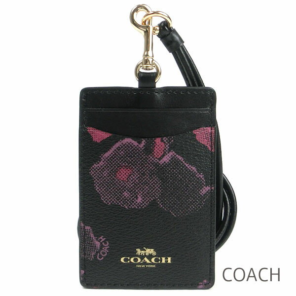 無料父の日ラッピング！ コーチ COACH IDケース レディース ネックストラップ 定期入れ パスケース カードケース 花柄 【送料無料（ネコポス メール便）】 ブランド コーチ正規品販売店 直営アウトレット店より直輸入