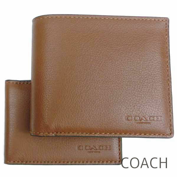 コーチ COACH 財布 メンズ 二つ折り財布 定期入れ パスケース IDケース カードケース 取り外し可能パスケース付き レザー 【送料無料】 ブランド コーチ正規品販売店 直営アウトレット店より直輸入 【あす楽】