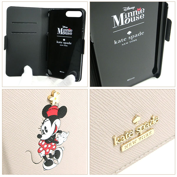 ケイトスペード kate spade iPhone8 Plusケース iPhone7 Plusケース 手帳型 レザー レディース ディズニー×ケイトスペード ミニーマウス Disney コラボ 限定商品 iPhoneケース スマホケース 【送料無料】 ブランド ケイトスペード正規品販売店 直営アウトレット店より直輸入