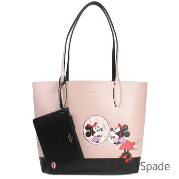 ケイトスペード kate spade バッグ レディース トートバッグ トート ディズニー ミニーマウス Disney コラボ商品 リバーシブル レザー 取り外し可能ポーチ付き A4収納可能 かばん 鞄 【送料無料】 ブランド ケイトスペード正規品販売店 直営アウトレット店より直輸入 あす楽