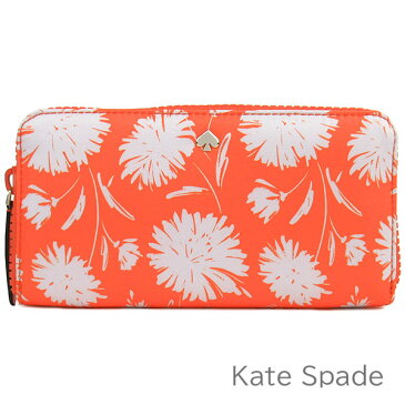 ケイトスペード kate spade 財布 レディース 長財布 花柄 ナイロン ラウンドファスナー ブランド ケイトスペード正規品販売店 直営アウトレット店より直輸入 【あす楽】