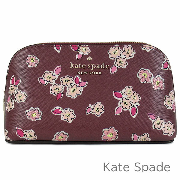 ケイトスペード ポーチ（レディース） ケイトスペード kate spade 化粧ポーチ レディース コスメポーチ ポーチ コスメティックケース 花柄 グリッター 【送料無料】 ブランド ケイトスペード正規品販売店 直営アウトレット店より直輸入