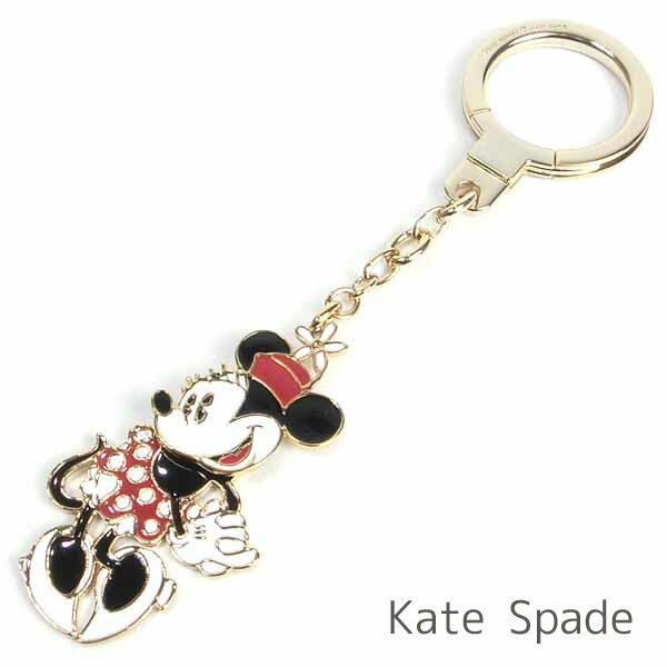ケイトスペード kate spade キーホルダー ディズニー×ケイトスペード ミニーマウス Disney コラボレーション 限定商品 レディース バッグチャーム キーリング 【送料無料（ネコポス メール便）】 ブランド ケイトスペード正規品販売店 直営アウトレット店より直輸入のサムネイル