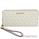 無料母の日ラッピング！ マイケル マイケルコース MICHAEL Michael Kors 財布 レディース 長財布 MK柄 シグネチャー ストラップ付き ラウンドファスナー 【送料無料】 ブランド マイケルコース正規品販売店 直営アウトレット店より直輸入 【あす楽】